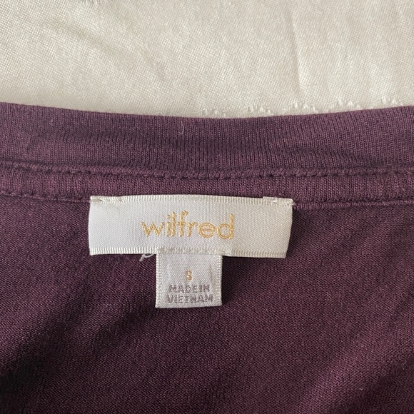 Wilfred Criss-Cross / Open Back Women's Short Sleeve Plum Tee Size Small - Picture 2 of 10